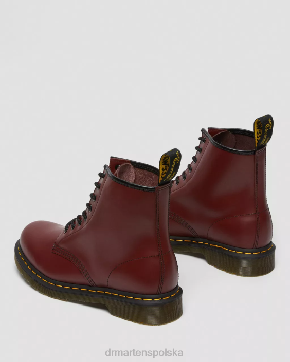 obuwie wiśnia gładka F28B60 Sznurowane buty z gładkiej skóry 1460 kobiety Dr. Martens