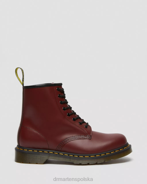 obuwie wiśnia gładka F28B60 Sznurowane buty z gładkiej skóry 1460 kobiety Dr. Martens