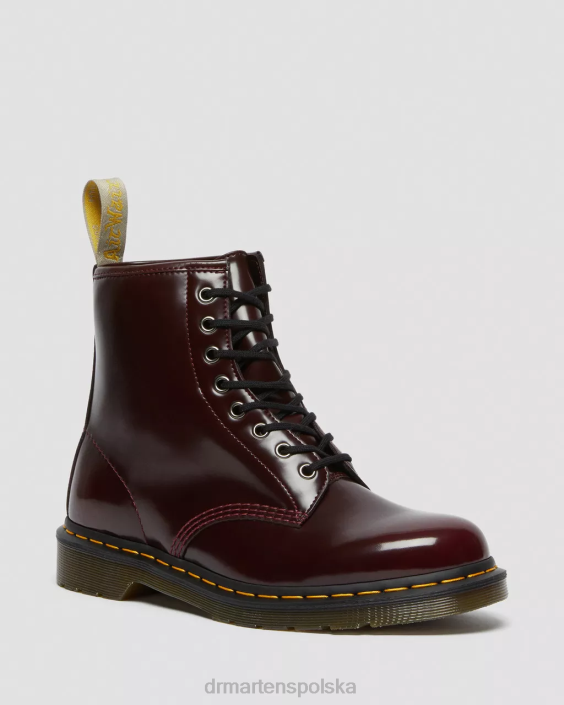 obuwie wiśniowy oxford ścierany F28B28 wegańskie sznurowane buty 1460 kobiety Dr. Martens