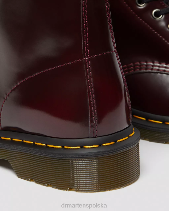 obuwie wiśniowy oxford ścierany F28B28 wegańskie sznurowane buty 1460 kobiety Dr. Martens