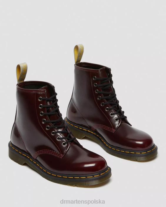 obuwie wiśniowy oxford ścierany F28B28 wegańskie sznurowane buty 1460 kobiety Dr. Martens