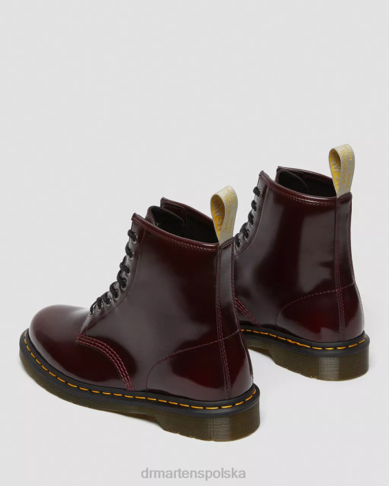 obuwie wiśniowy oxford ścierany F28B28 wegańskie sznurowane buty 1460 kobiety Dr. Martens