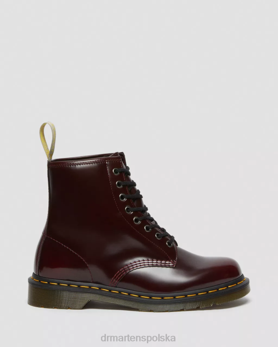 obuwie wiśniowy oxford ścierany F28B28 wegańskie sznurowane buty 1460 kobiety Dr. Martens