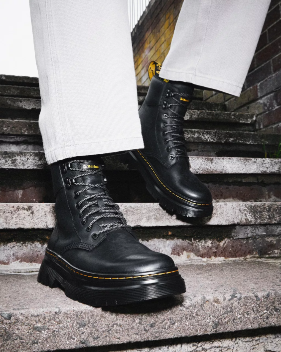 obuwie czarne wyomingi F28B77 Tarik Wyoming skórzane buty użytkowe mężczyźni Dr. Martens