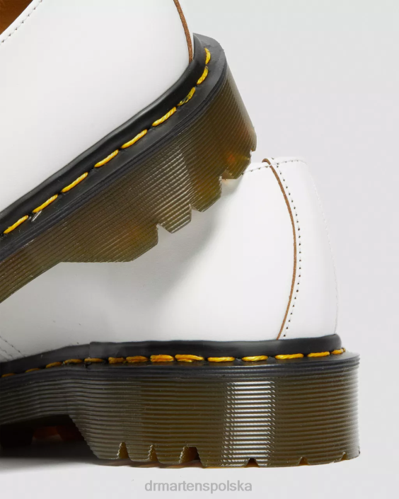 obuwie biały vintage gładki F28B305 1461 bex wykonane w Anglii buty oxford z podnoskiem mężczyźni Dr. Martens