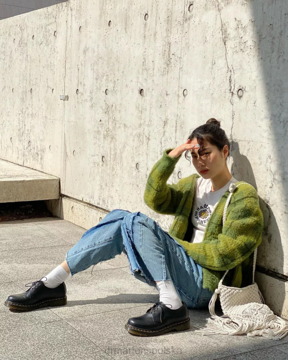 obuwie czarna napa F28B288 Oksfordy 1461 ze skóry nappa mężczyźni Dr. Martens