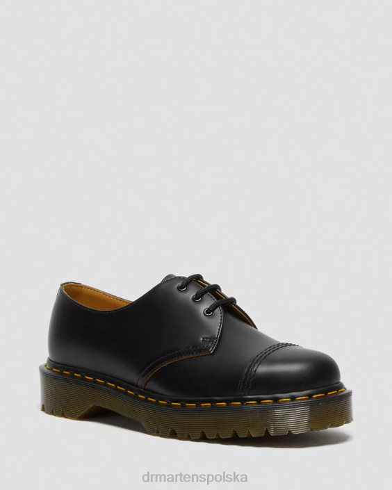 obuwie czarny vintage gładki F28B302 1461 bex wykonane w Anglii buty oxford z podnoskiem mężczyźni Dr. Martens