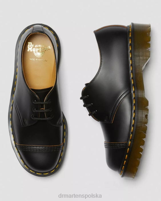 obuwie czarny vintage gładki F28B302 1461 bex wykonane w Anglii buty oxford z podnoskiem mężczyźni Dr. Martens