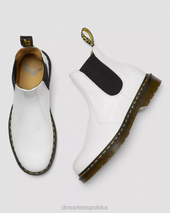 obuwie biały gładki F28B32 2976 żółte buty chelsea z gładkiej skóry mężczyźni Dr. Martens