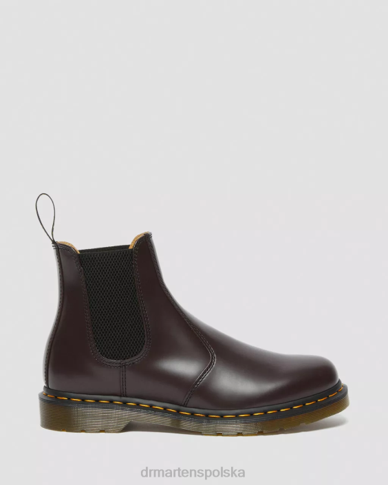 obuwie bordowy gładki F28B104 2976 żółte buty chelsea z gładkiej skóry mężczyźni Dr. Martens
