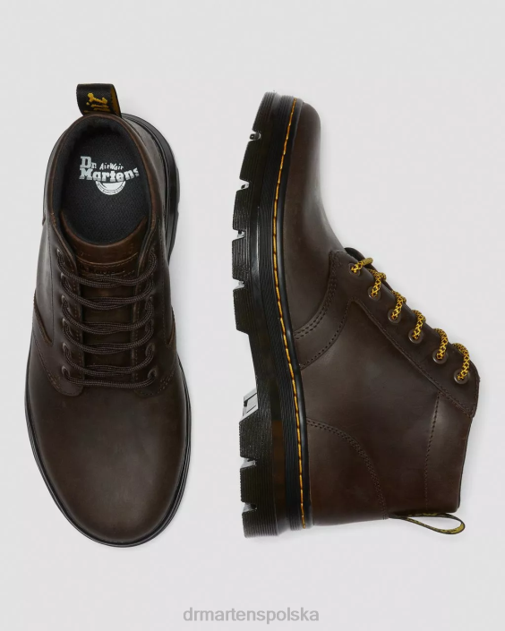 obuwie brązowy szalony koń F28B50 Bonny skórzane buty na co dzień mężczyźni Dr. Martens