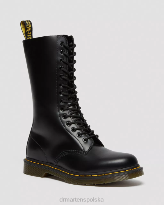 obuwie czarny gładki F28B365 Wysokie buty z gładkiej skóry z 1914 r mężczyźni Dr. Martens