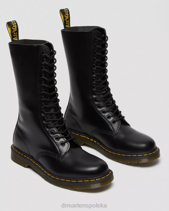 obuwie czarny gładki F28B365 Wysokie buty z gładkiej skóry z 1914 r mężczyźni Dr. Martens