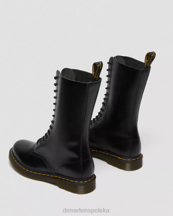 obuwie czarny gładki F28B365 Wysokie buty z gładkiej skóry z 1914 r mężczyźni Dr. Martens