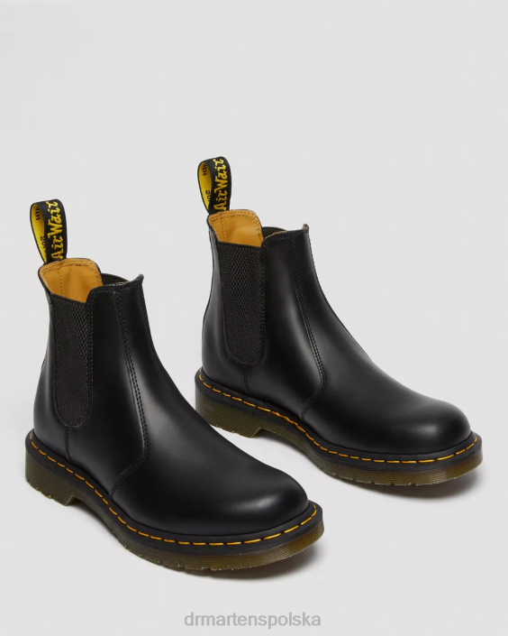 obuwie czarny gładki F28B38 2976 żółte buty chelsea z gładkiej skóry mężczyźni Dr. Martens