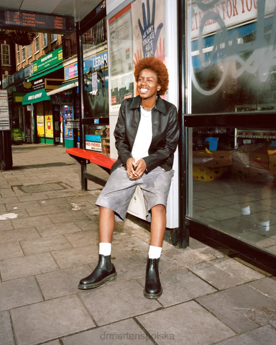 obuwie czarny gładki F28B38 2976 żółte buty chelsea z gładkiej skóry mężczyźni Dr. Martens