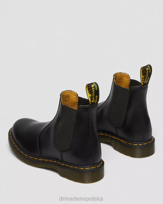 obuwie czarny gładki F28B38 2976 żółte buty chelsea z gładkiej skóry mężczyźni Dr. Martens