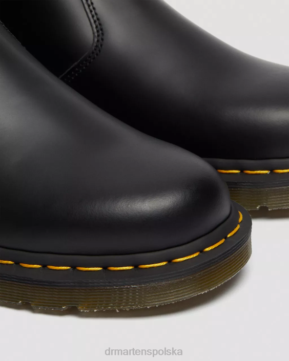 obuwie czarny gładki F28B38 2976 żółte buty chelsea z gładkiej skóry mężczyźni Dr. Martens