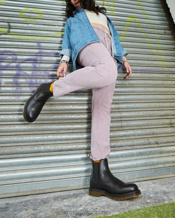 obuwie czarny gładki F28B3 Buty Chelsea 2976 z gładkiej skóry mężczyźni Dr. Martens