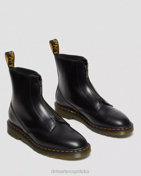 obuwie czarny polerowany gładki F28B387 Gładkie buty Cabbott mężczyźni Dr. Martens