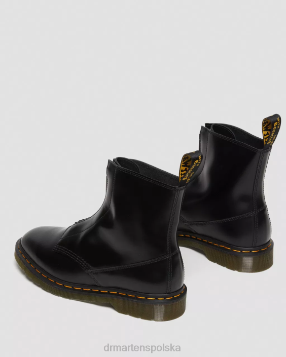 obuwie czarny polerowany gładki F28B387 Gładkie buty Cabbott mężczyźni Dr. Martens