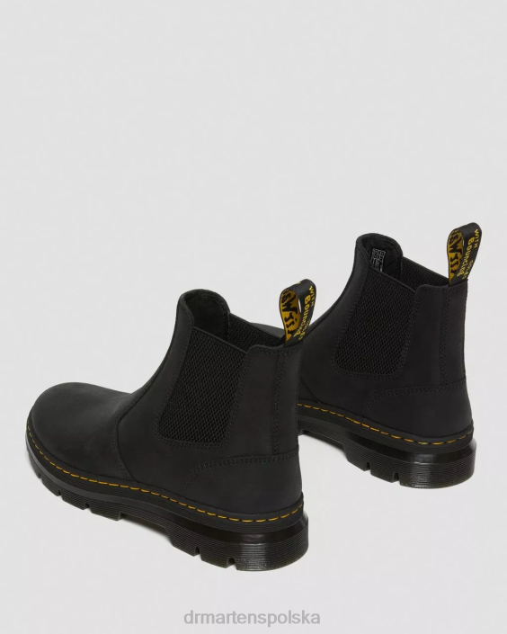 obuwie czarne wyomingi F28B58 Skórzane, codzienne buty Chelsea marki Embury mężczyźni Dr. Martens