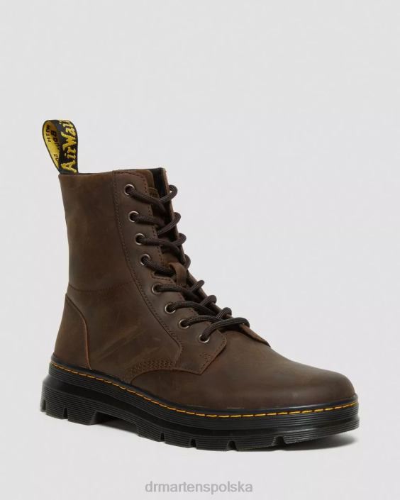 obuwie brązowy szalony koń F28B53 skórzane buty typu Crazy Horse na co dzień mężczyźni Dr. Martens