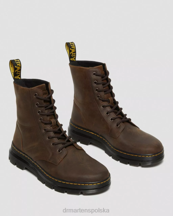 obuwie brązowy szalony koń F28B53 skórzane buty typu Crazy Horse na co dzień mężczyźni Dr. Martens