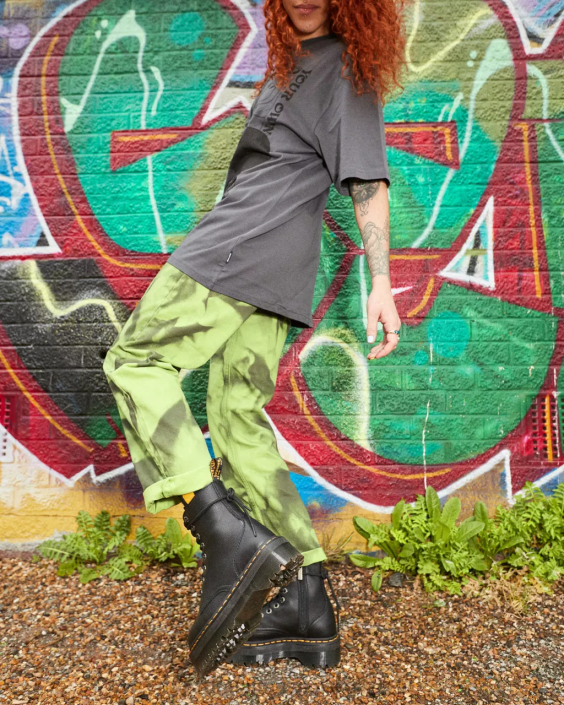 obuwie czarna pisa F28B13 Jadon Boot Piza skórzane platformy mężczyźni Dr. Martens