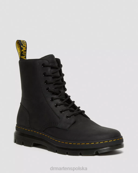obuwie czarne wyomingi F28B83 grzebienie skórzane buty na co dzień mężczyźni Dr. Martens