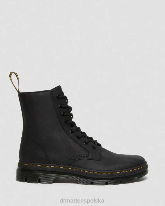 obuwie czarne wyomingi F28B83 grzebienie skórzane buty na co dzień mężczyźni Dr. Martens