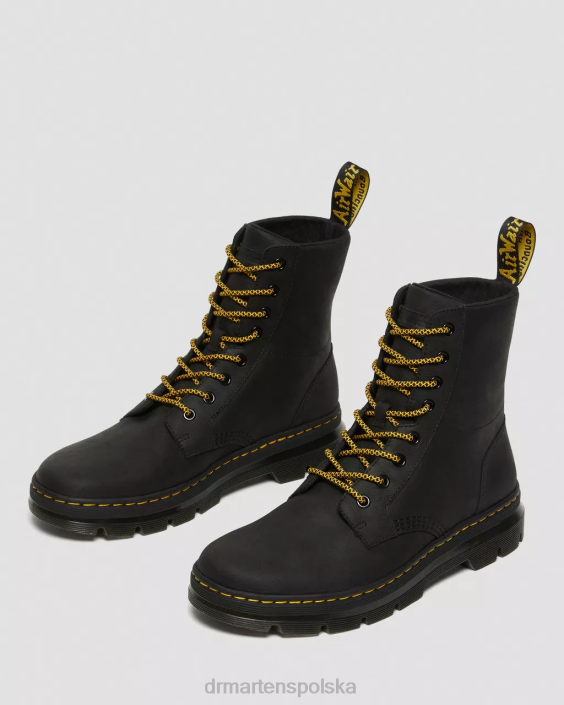 obuwie czarne wyomingi F28B83 grzebienie skórzane buty na co dzień mężczyźni Dr. Martens