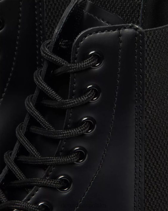 obuwie czarny gładki F28B111 1460 Harper sznurowane buty z gładkiej skóry mężczyźni Dr. Martens