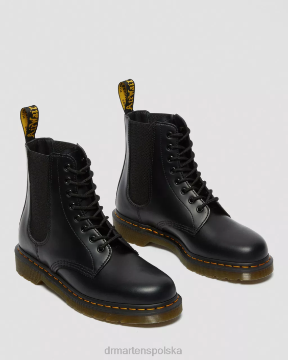 obuwie czarny gładki F28B111 1460 Harper sznurowane buty z gładkiej skóry mężczyźni Dr. Martens