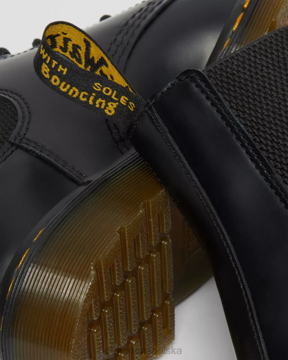 obuwie czarny gładki F28B111 1460 Harper sznurowane buty z gładkiej skóry mężczyźni Dr. Martens