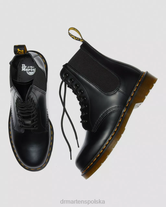 obuwie czarny gładki F28B111 1460 Harper sznurowane buty z gładkiej skóry mężczyźni Dr. Martens